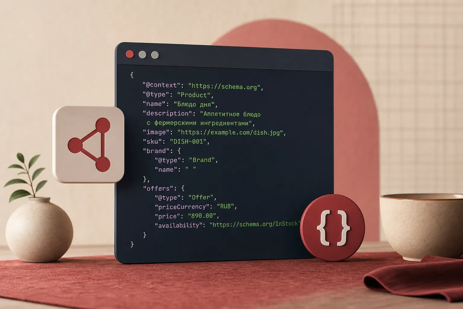 Пример кода JSON-LD для товара